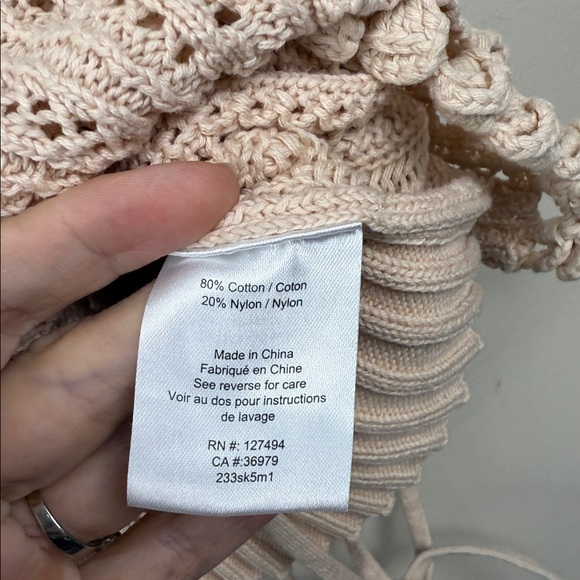 Heartloom Crochet Knit Tie-back Tank Top Vest Sleeveless Boho Cream xs - Picture 6 of 9